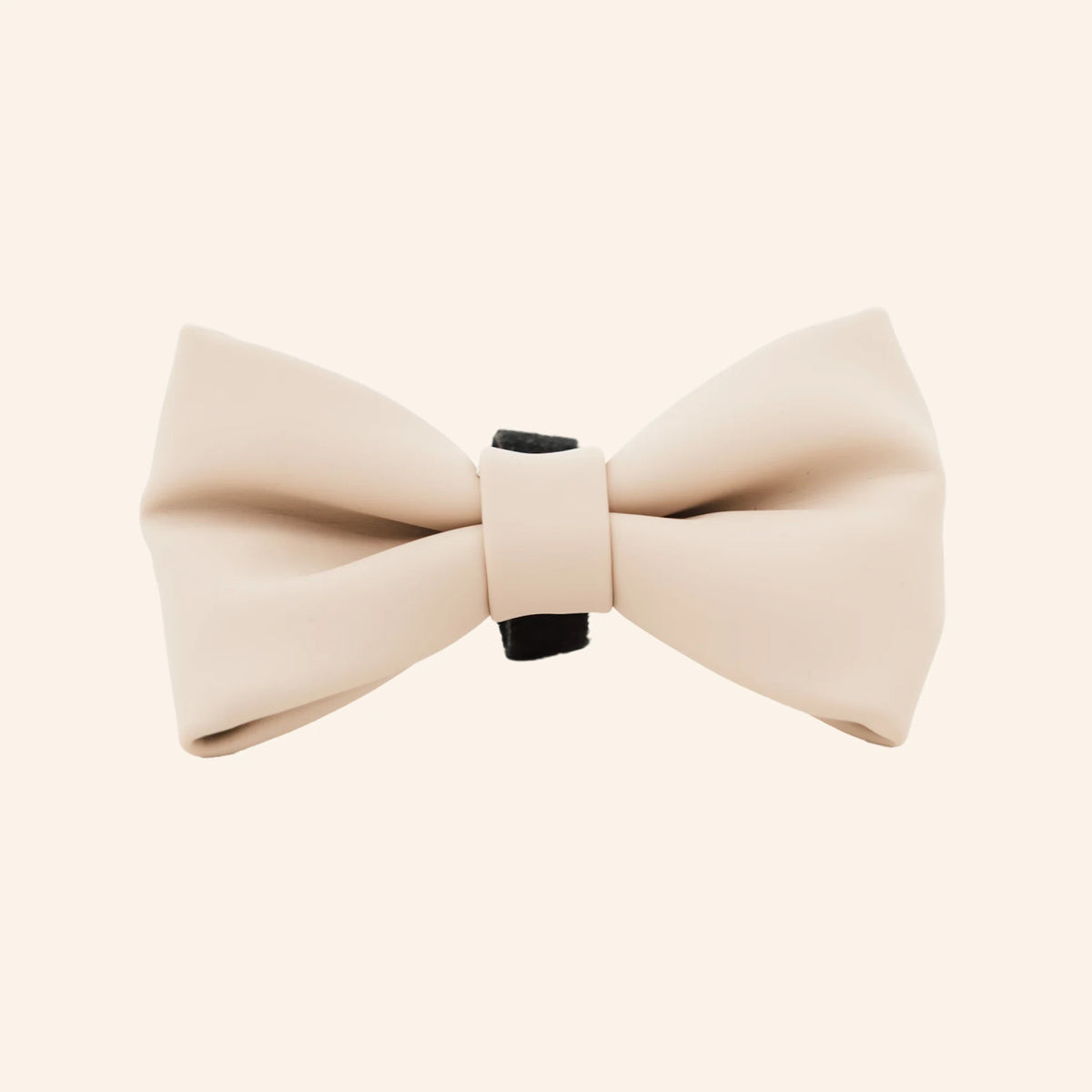 Biscuit PU leather Bow Tie