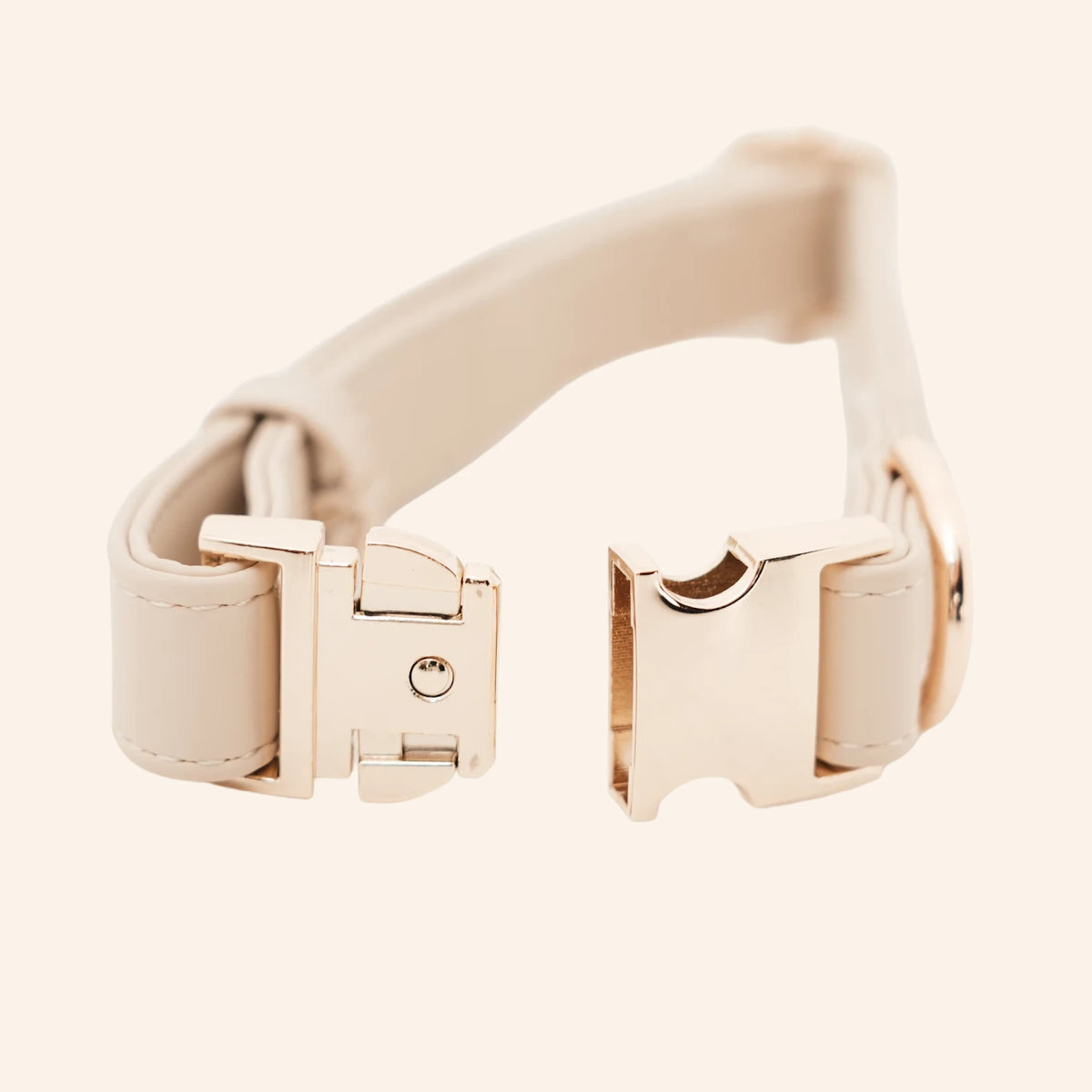 Biscuit PU Leather Collar