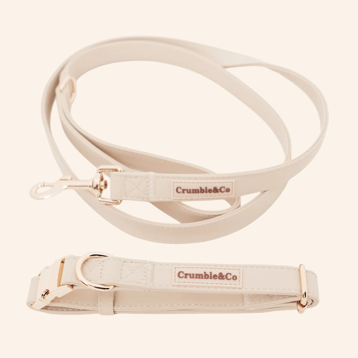 Biscuit PU Leather Collar