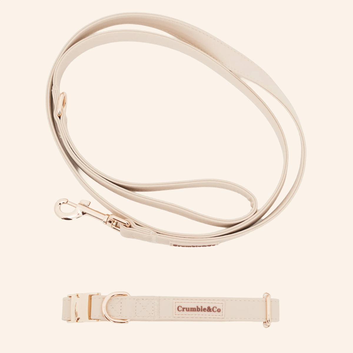 Biscuit PU Leather Collar