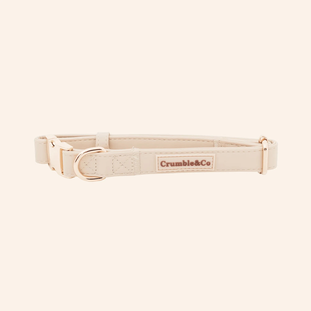 Biscuit PU Leather Collar