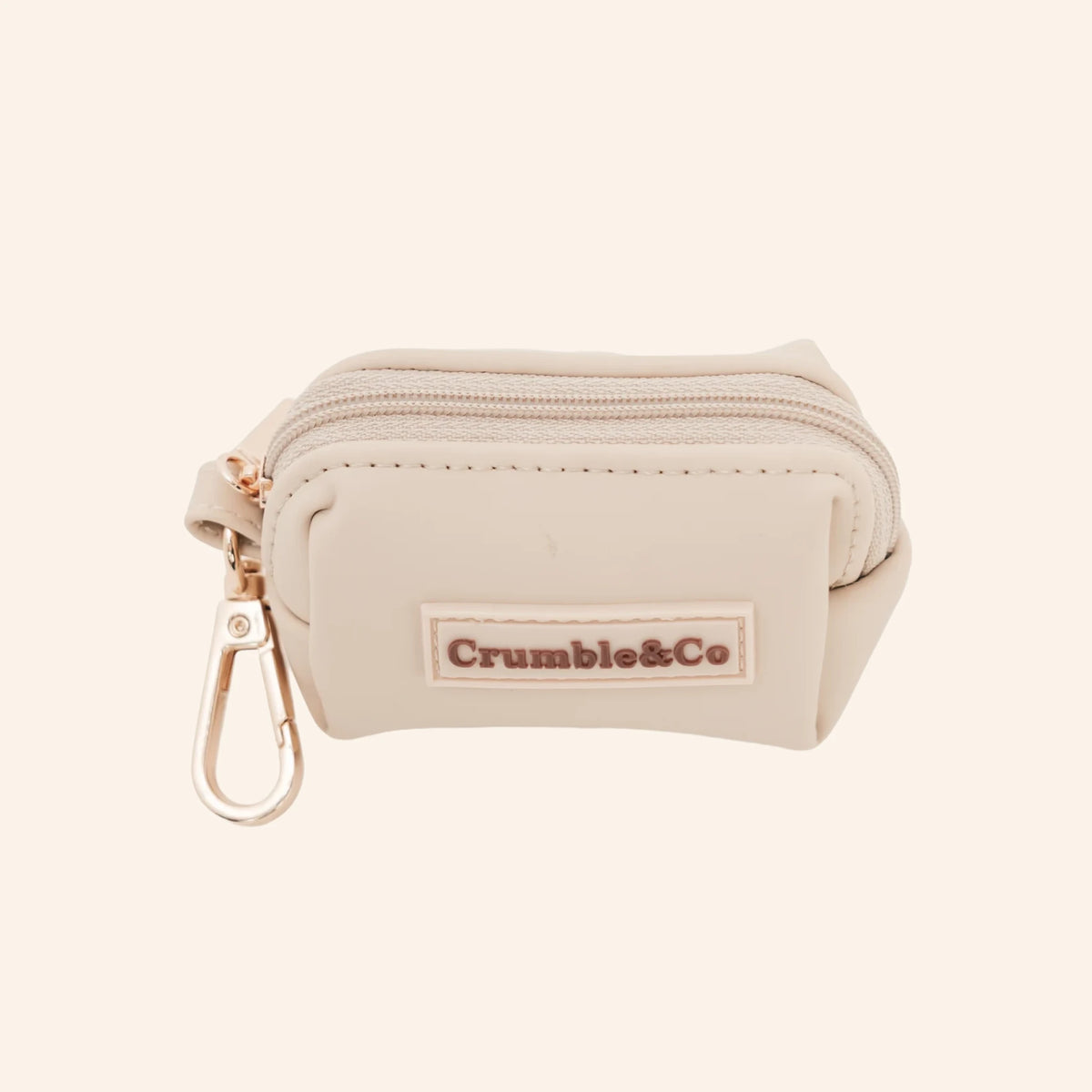 Biscuit PU Leather Poo Bag Holder