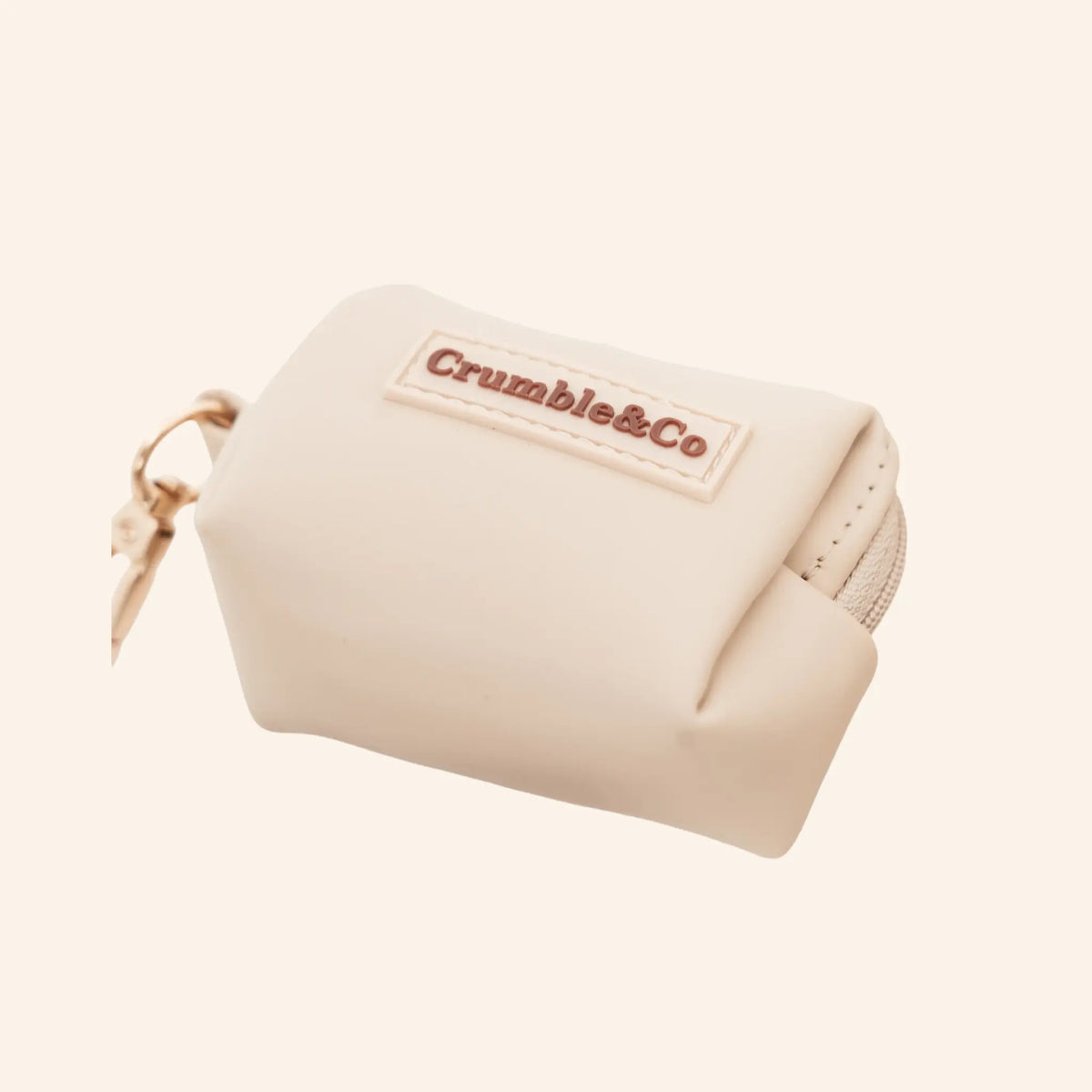 Biscuit PU Leather Poo Bag Holder