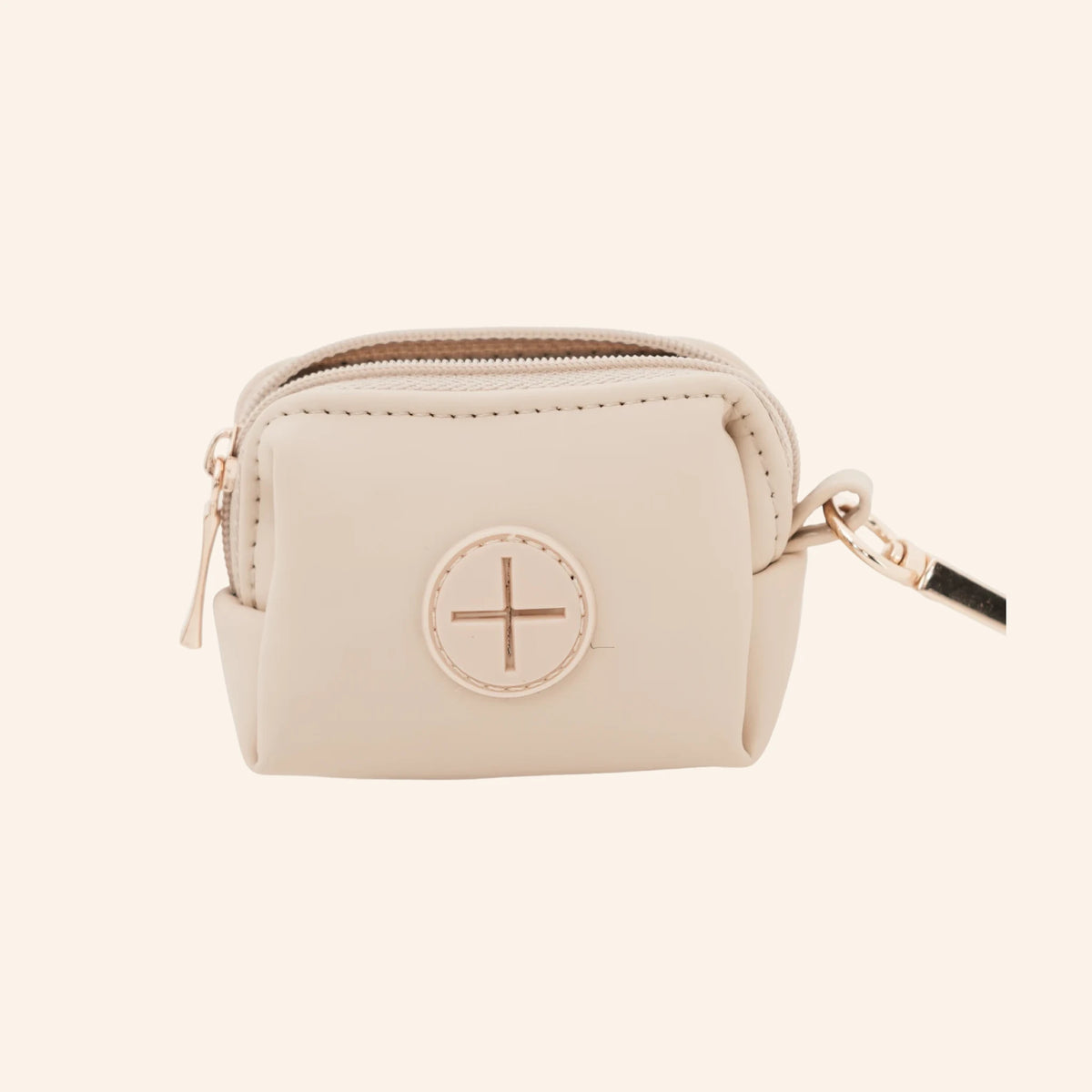 Biscuit PU Leather Poo Bag Holder