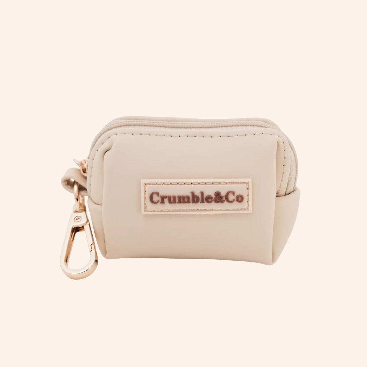 Biscuit PU Leather Poo Bag Holder